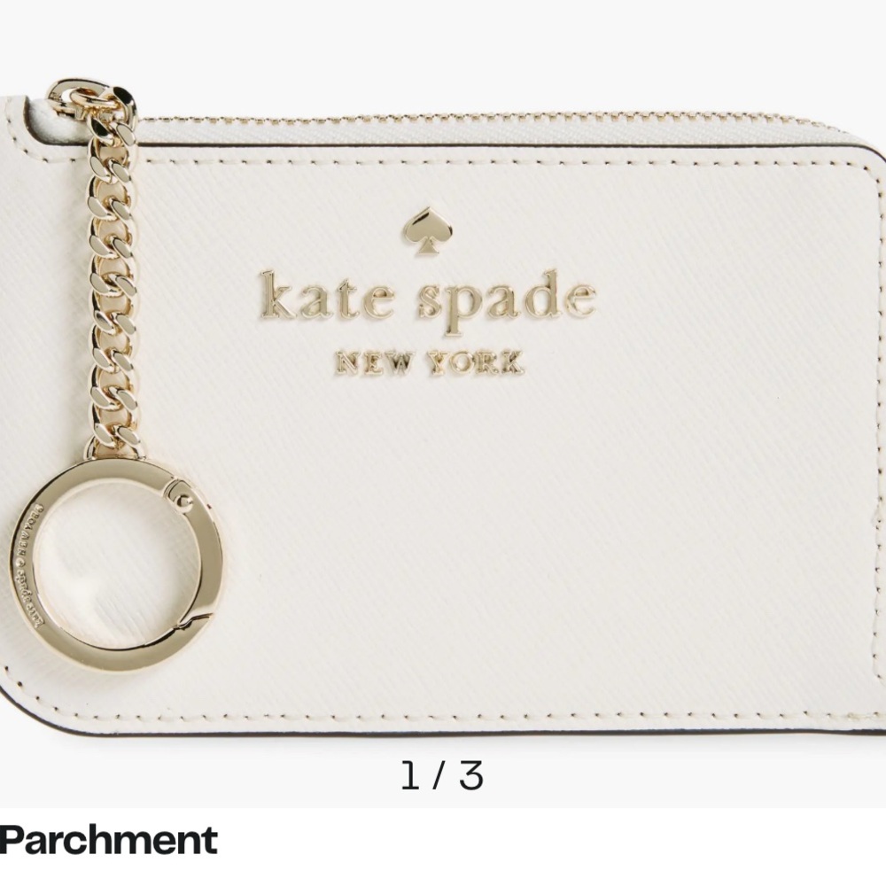 Kate Spade Cream Cameron Card Holder with Gold Chain - PRICE IS FIRM